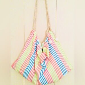 Multi color Striped beach tote!